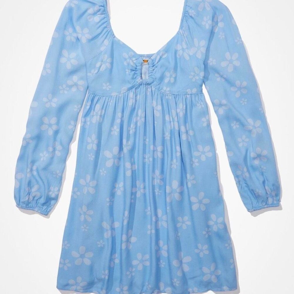✨American Eagle Women's Blue Floral Sz Medium Dress✨ - Picture 5 of 10